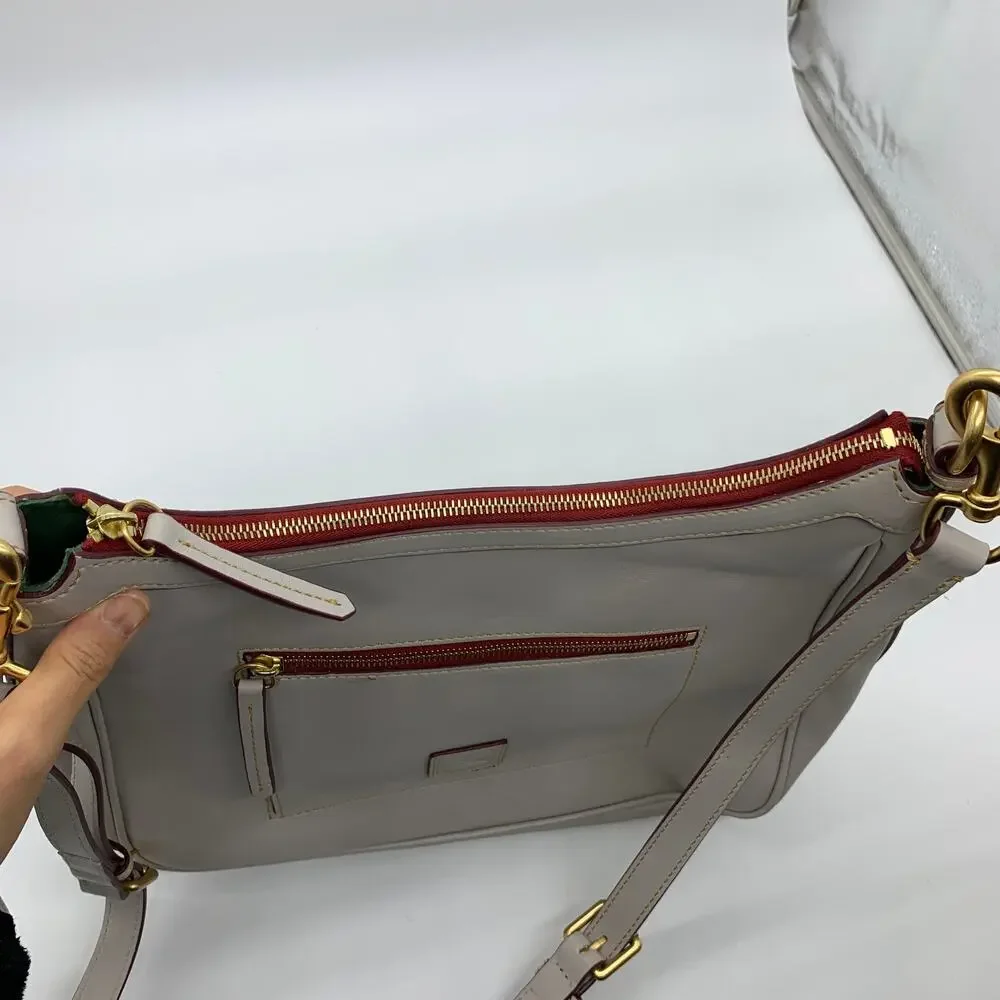 Dooney & Bourke Crossbody Florentine Leather Purse Ecru Large Bags - Picture 7 of 16